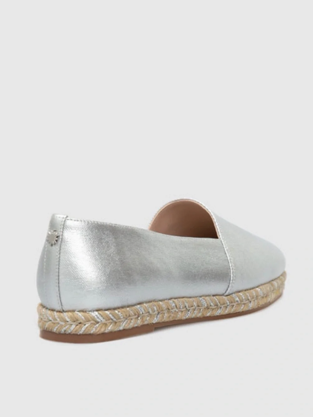 Stuart Weitzman Dree Espadrille Flats - Metallic, Silver, Woven Jute